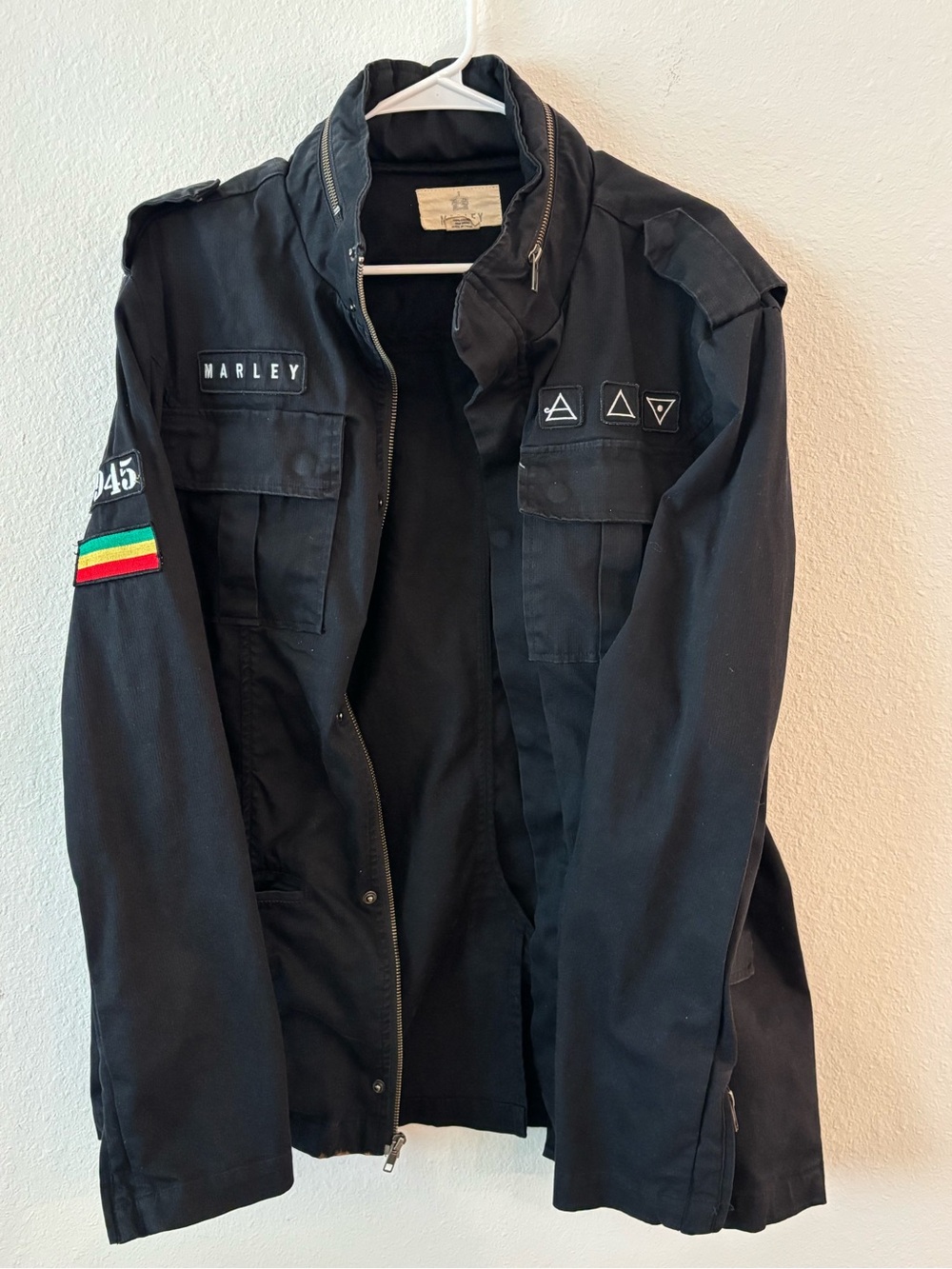 Marley Black Military-Style Field Jacket